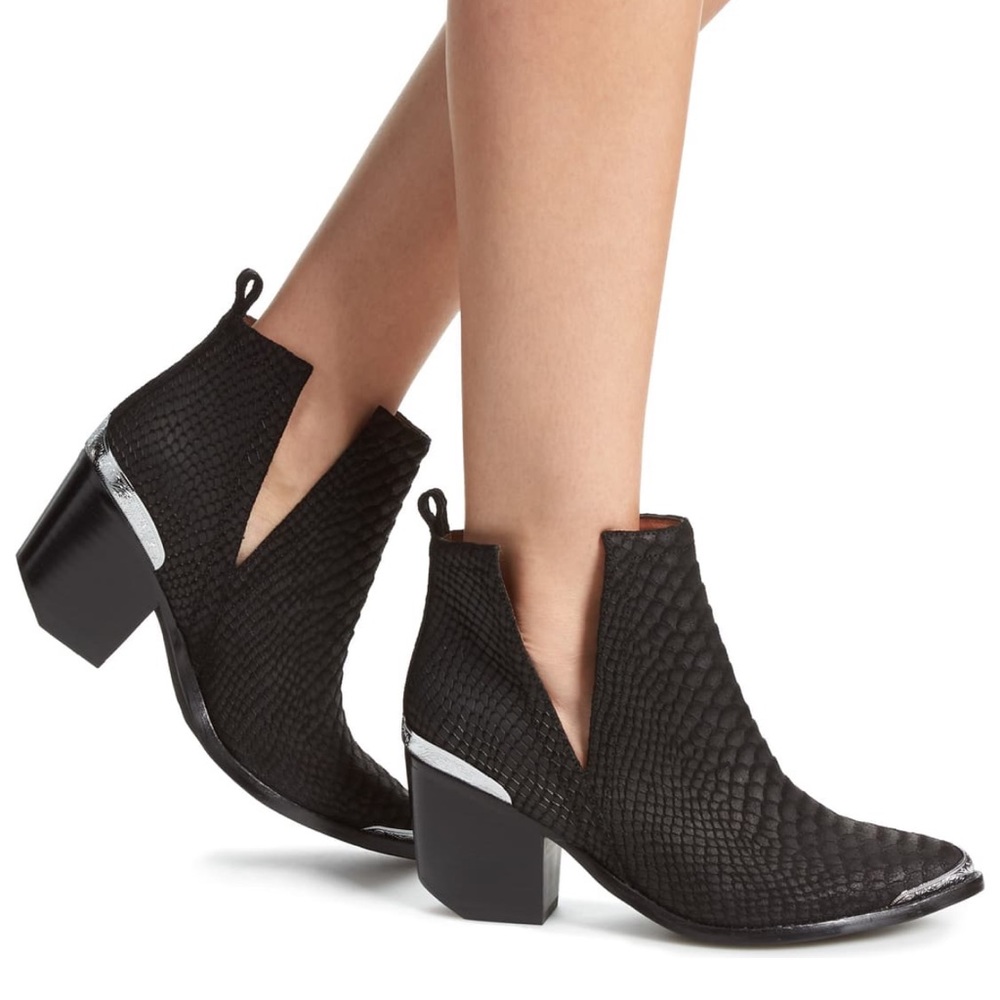 Jeffery Campbell Cromwell black snake booties